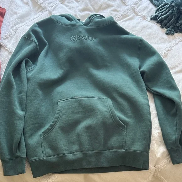Glossier Green Hoodie NWOT - Picture 1 of 6